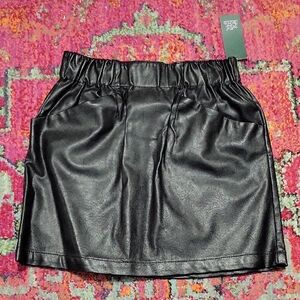 NWT Wild Fable Black Faux Leather Mini Skirt